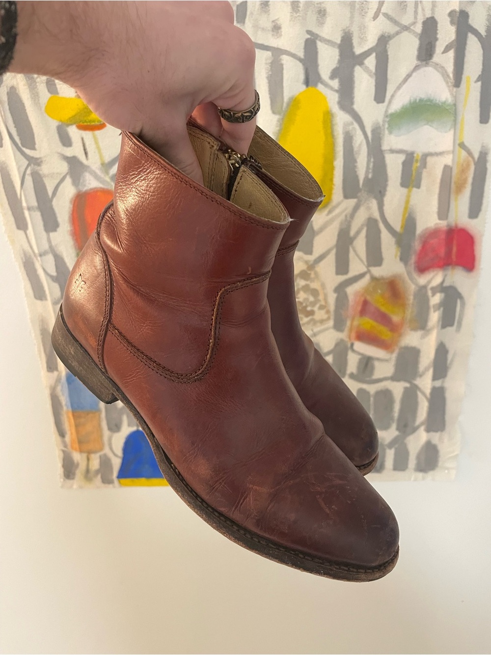 Frye Women's Leather Ankle Boots - Burgundy